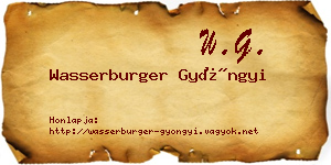 Wasserburger Gyöngyi névjegykártya